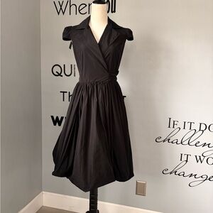 Calvin Klein Black Wrap Dress- Cap Sleeves Size S